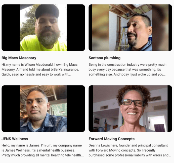 Video clip reel storyboard with participant faces
