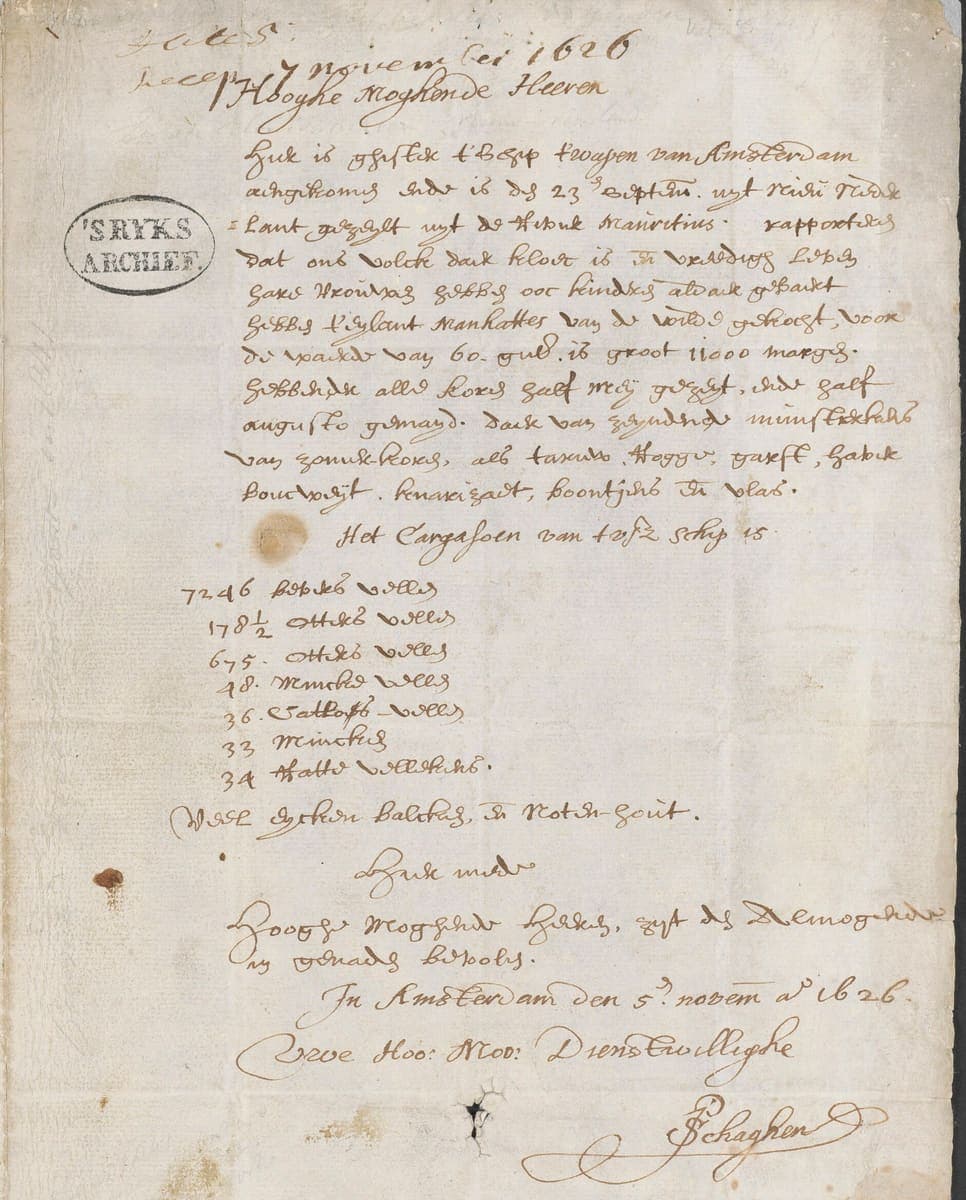 Right-hand half of a folded letter sheet, about twenty-five lines in a clear cursive with a short list of numbers in the middle and a flourished signature at the foot