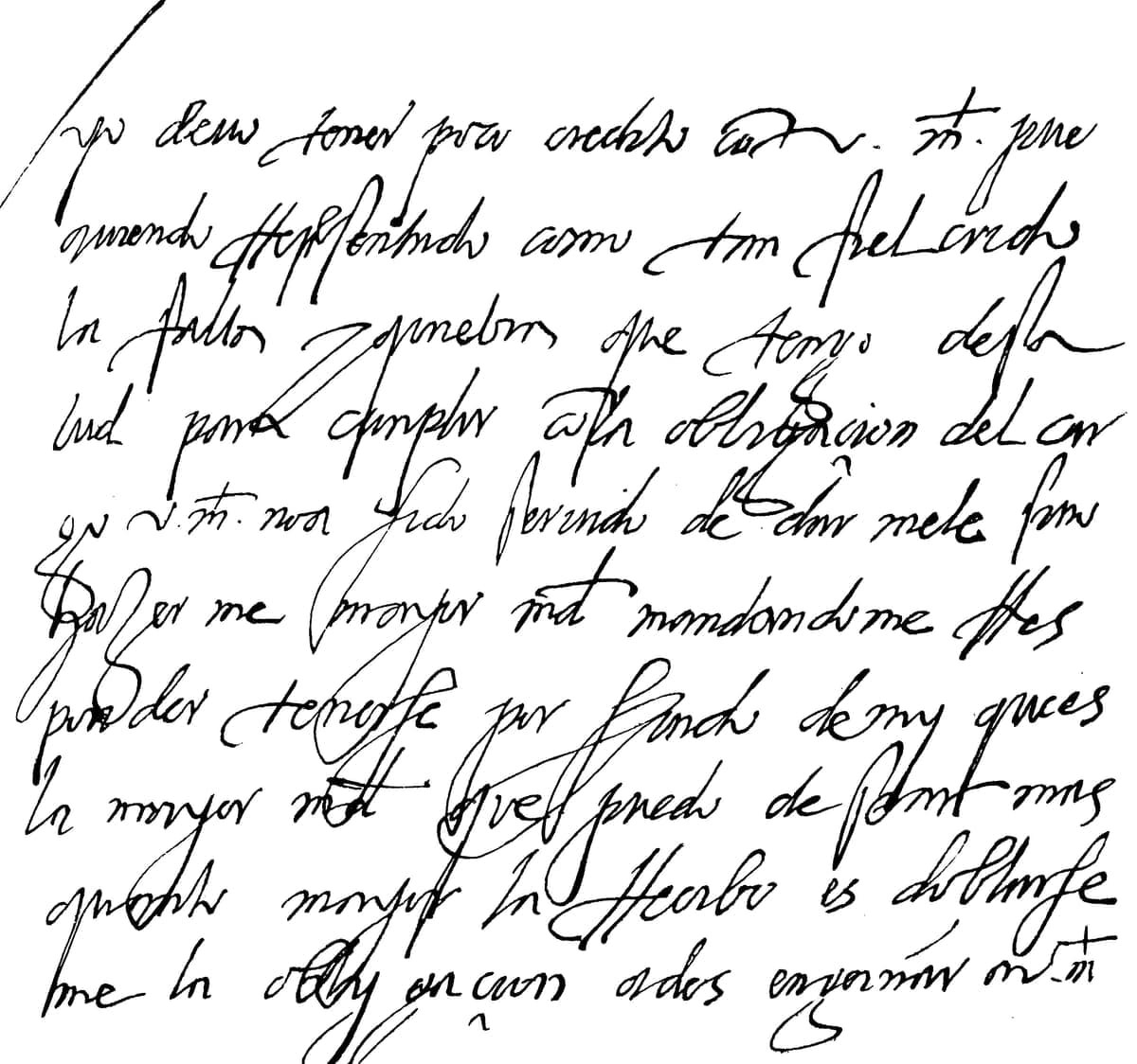 A lithographed facsimile of ten long lines in a large, sweeping late sixteenth-century hand.
